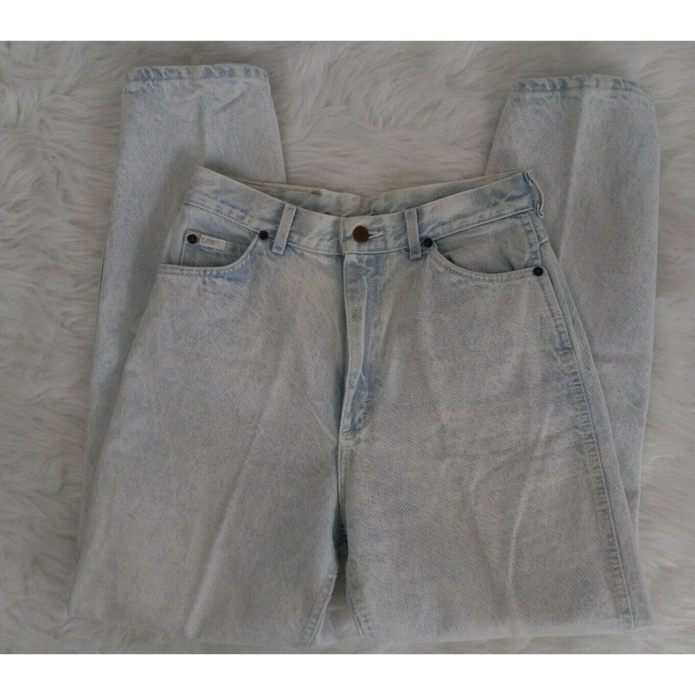 Lee Vintage Womens 11 MED High Waist Mom Jeans 100% Cotton Light Wash Tapered